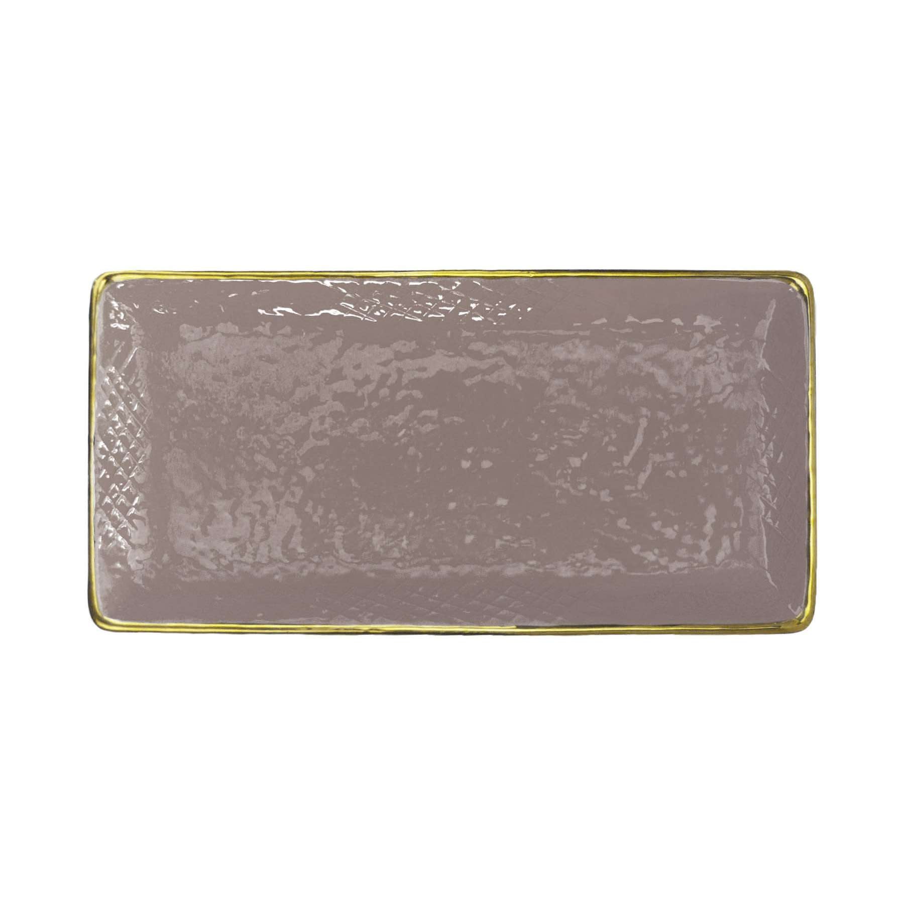 ARCUCCI – PLATO PARA SUSHI PRETA GOLD – Barro